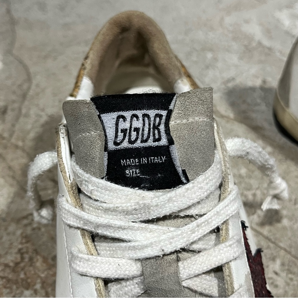 Golden Goose Superstar Gold Red White Leather Suede Sneakers - Picture 10 of 12